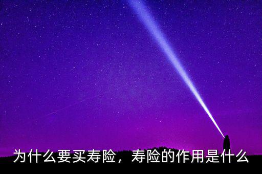為什么要買壽險，壽險的作用是什么