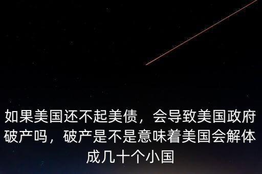如果美國還不起美債，會導致美國政府破產嗎，破產是不是意味著美國會解體成幾十個小國