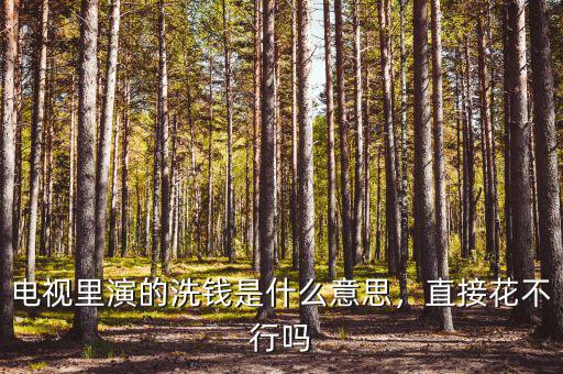 電視里演的洗錢是什么意思，直接花不行嗎