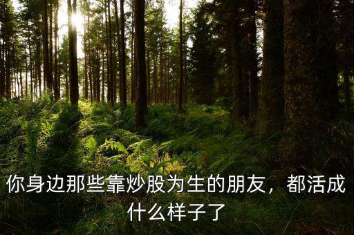你身邊那些靠炒股為生的朋友，都活成什么樣子了