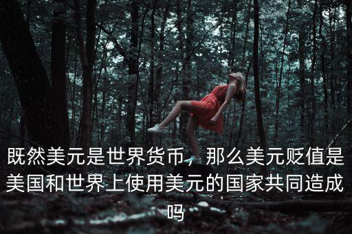 既然美元是世界貨幣，那么美元貶值是美國和世界上使用美元的國家共同造成嗎