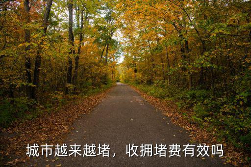 城市越來越堵，收擁堵費有效嗎