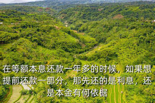 在等額本息還款一年多的時候，如果想提前還款一部分，那先還的是利息，還是本金有何依據(jù)