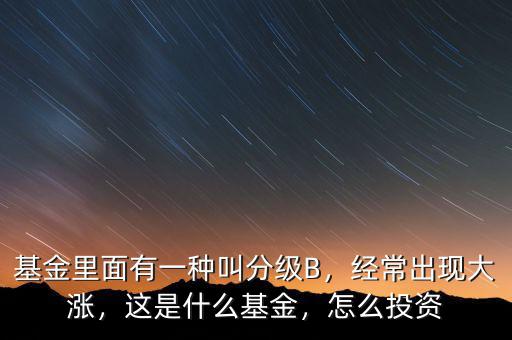 基金里面有一種叫分級(jí)B，經(jīng)常出現(xiàn)大漲，這是什么基金，怎么投資