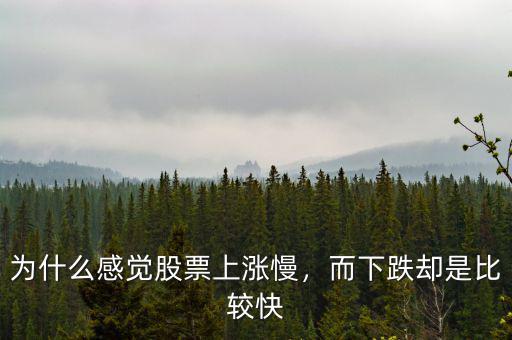 為什么感覺股票上漲慢，而下跌卻是比較快