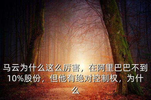馬云為什么這么厲害，在阿里巴巴不到10%股份，但他有絕對(duì)控制權(quán)，為什么