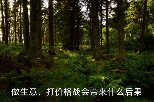 做生意，打價(jià)格戰(zhàn)會(huì)帶來(lái)什么后果
