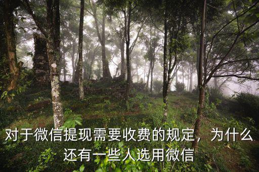 對于微信提現(xiàn)需要收費(fèi)的規(guī)定，為什么還有一些人選用微信
