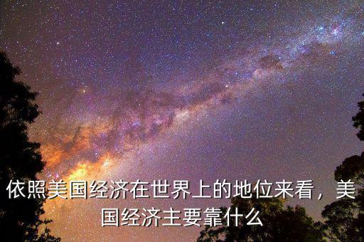 依照美國(guó)經(jīng)濟(jì)在世界上的地位來(lái)看，美國(guó)經(jīng)濟(jì)主要靠什么