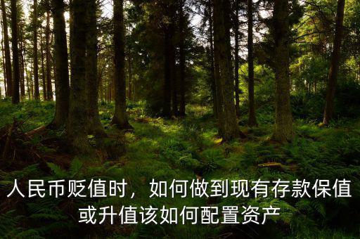 人民幣貶值時(shí)，如何做到現(xiàn)有存款保值或升值該如何配置資產(chǎn)