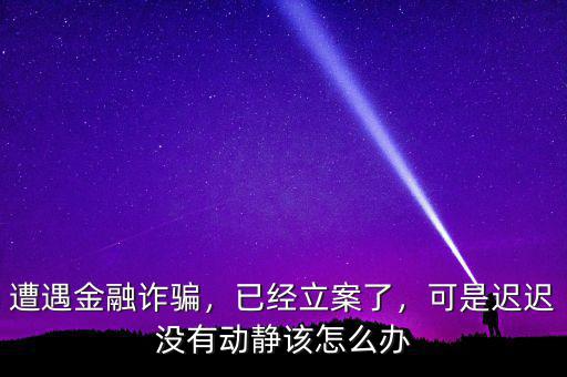 遭遇金融詐騙，已經(jīng)立案了，可是遲遲沒(méi)有動(dòng)靜該怎么辦