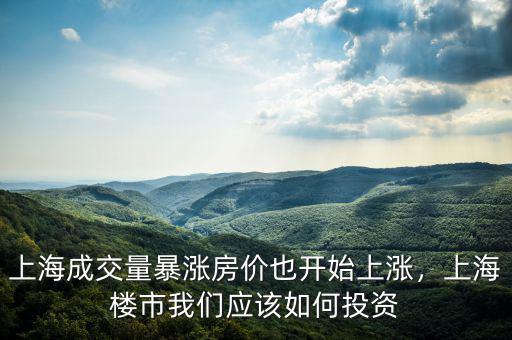 上海成交量暴漲房?jī)r(jià)也開始上漲，上海樓市我們應(yīng)該如何投資