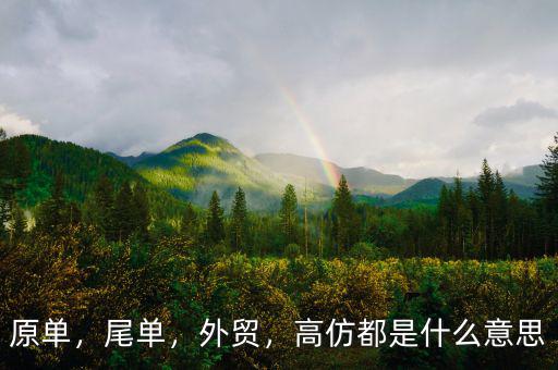 原單，尾單，外貿(mào)，高仿都是什么意思