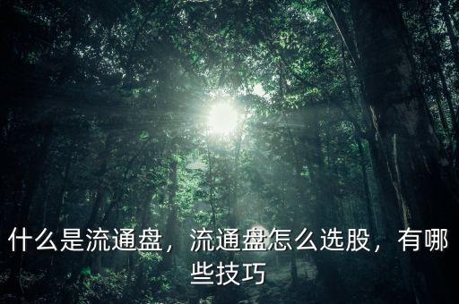 什么是流通盤，流通盤怎么選股，有哪些技巧