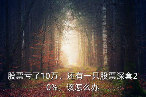 股票虧了10萬，還有一只股票深套20%，該怎么辦