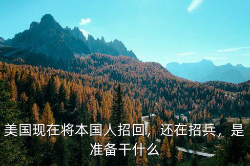 美國(guó)現(xiàn)在將本國(guó)人招回，還在招兵，是準(zhǔn)備干什么