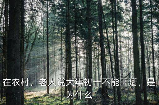 在農(nóng)村，老人說大年初一不能干活，是為什么