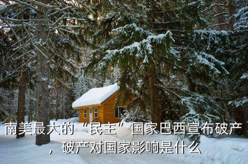 南美最大的“民主”國家巴西宣布破產(chǎn)，破產(chǎn)對國家影響是什么