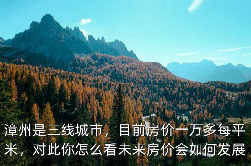 漳州是三線城市，目前房價一萬多每平米，對此你怎么看未來房價會如何發(fā)展