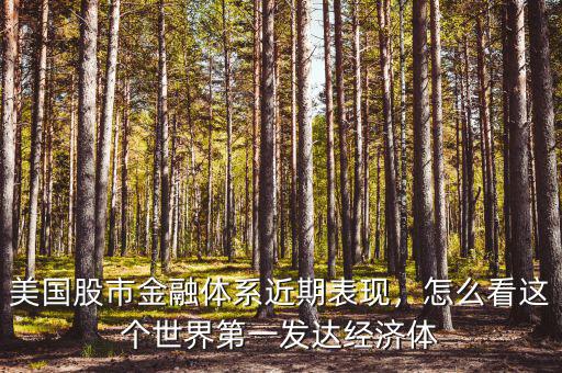 美國股市金融體系近期表現(xiàn)，怎么看這個世界第一發(fā)達(dá)經(jīng)濟體