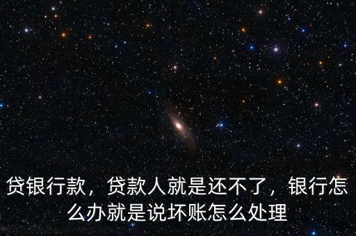 貸銀行款，貸款人就是還不了，銀行怎么辦就是說壞賬怎么處理