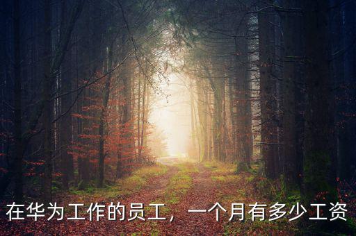 在華為工作的員工，一個月有多少工資