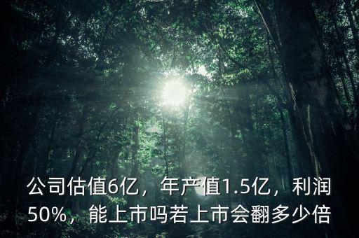 公司估值6億，年產(chǎn)值1.5億，利潤50%，能上市嗎若上市會(huì)翻多少倍