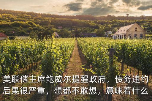 美聯(lián)儲(chǔ)主席鮑威爾提醒政府，債務(wù)違約后果很嚴(yán)重，想都不敢想，意味著什么