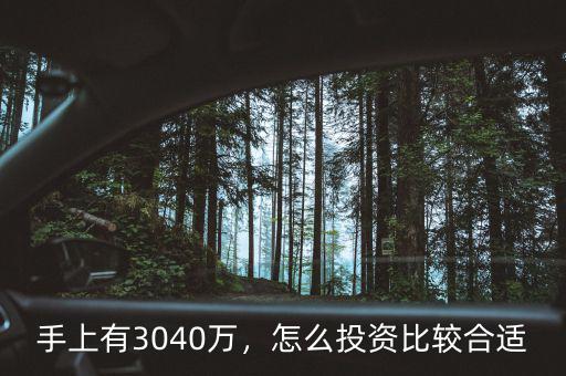 手上有3040萬，怎么投資比較合適