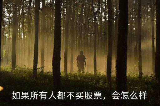 如果所有人都不買股票，會怎么樣