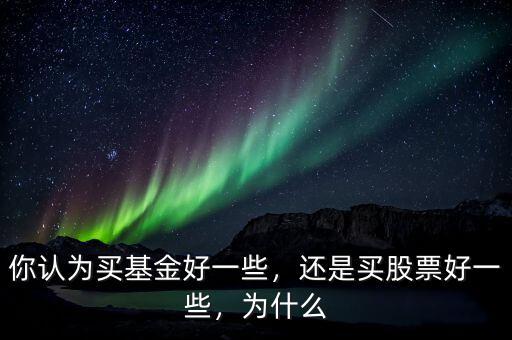 你認為買基金好一些，還是買股票好一些，為什么