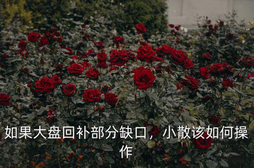 如果大盤回補(bǔ)部分缺口，小散該如何操作