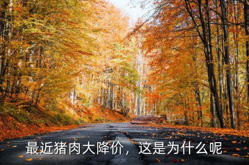 最近豬肉大降價(jià)，這是為什么呢
