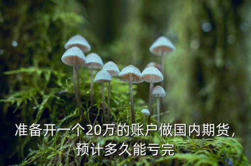 準備開一個20萬的賬戶做國內(nèi)期貨，預(yù)計多久能虧完