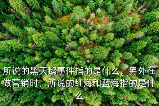 所說的黑天鵝事件指的是什么，另外在做營銷時，所說的紅海和藍海指的是什么