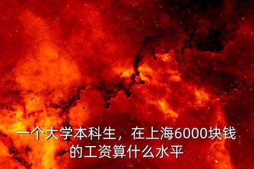 一個大學本科生，在上海6000塊錢的工資算什么水平