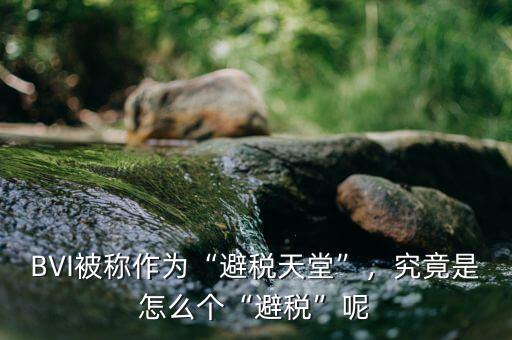 BVI被稱作為“避稅天堂”，究竟是怎么個(gè)“避稅”呢