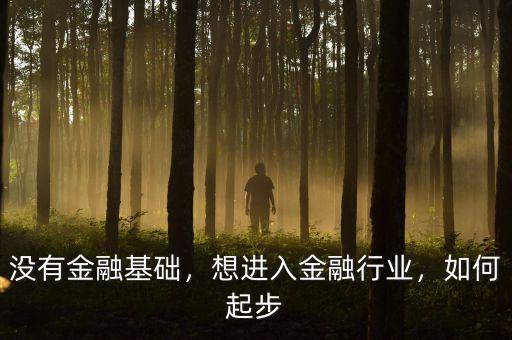 沒有金融基礎(chǔ)，想進入金融行業(yè)，如何起步