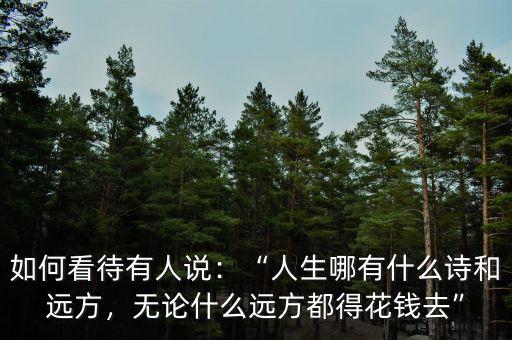 如何看待有人說：“人生哪有什么詩(shī)和遠(yuǎn)方，無論什么遠(yuǎn)方都得花錢去”