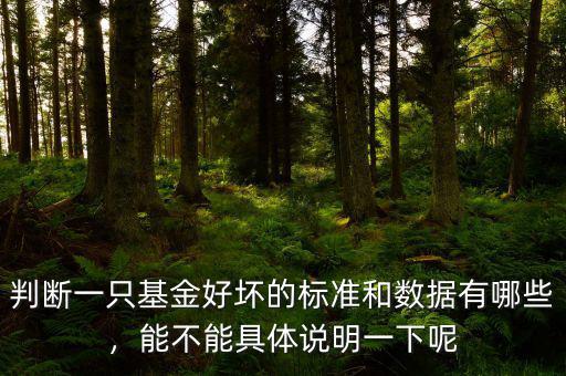 判斷一只基金好壞的標準和數(shù)據(jù)有哪些，能不能具體說明一下呢