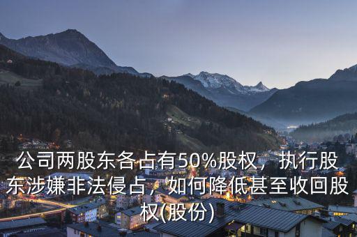 公司兩股東各占有50%股權(quán)，執(zhí)行股東涉嫌非法侵占，如何降低甚至收回股權(quán)(股份)