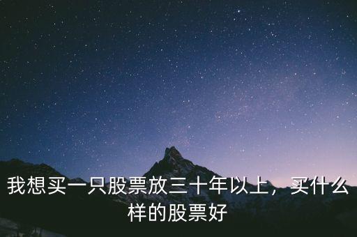 我想買一只股票放三十年以上，買什么樣的股票好