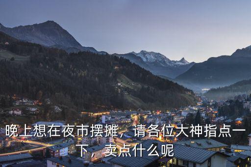 晚上想在夜市擺攤，請各位大神指點一下，賣點什么呢