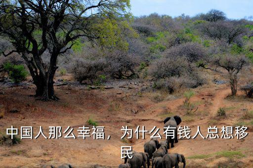 中國人那么幸福，為什么有錢人總想移民