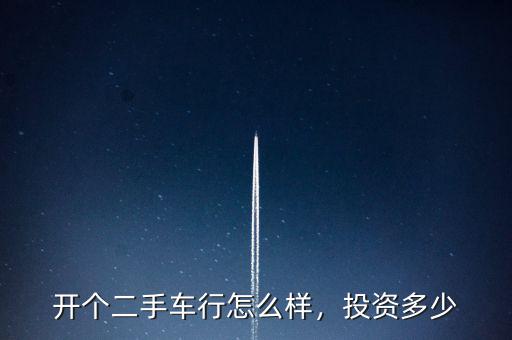 開個(gè)二手車行怎么樣，投資多少