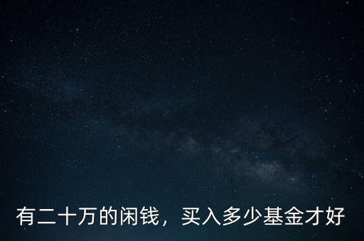 有二十萬的閑錢，買入多少基金才好