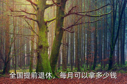 全國提前退休，每月可以拿多少錢