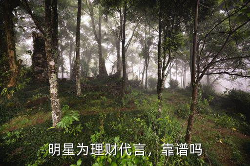 明星為理財(cái)代言，靠譜嗎