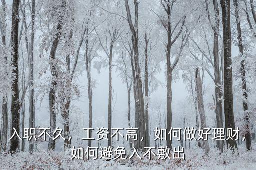 入職不久，工資不高，如何做好理財，如何避免入不敷出