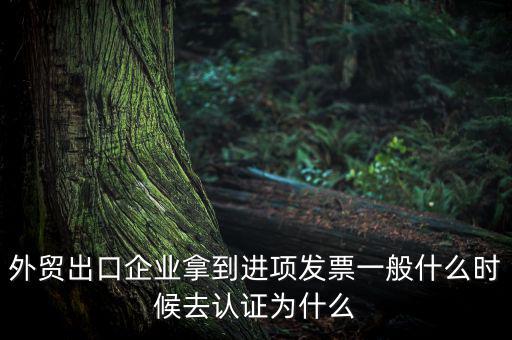 發(fā)票什么時候去認證，外貿出口企業(yè)拿到進項發(fā)票一般什么時候去認證為什么